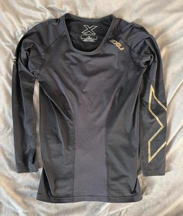 2XU Dames Core Compressie shirt Elite Zwart/Goud Lange mouw beschikbaar voor biedingen