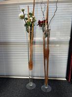 Hoge Taps Toelopende Vazen - 1 Meter, Ophalen, Gebruikt, Overige kleuren, Glas