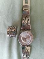 Swatch horloge en ring, Staal, Gebruikt, Staal, Polshorloge
