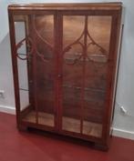 Art deco vitrinekastje, noten gefineerd, Gebruikt, Art deco, 100 tot 150 cm, 25 tot 50 cm