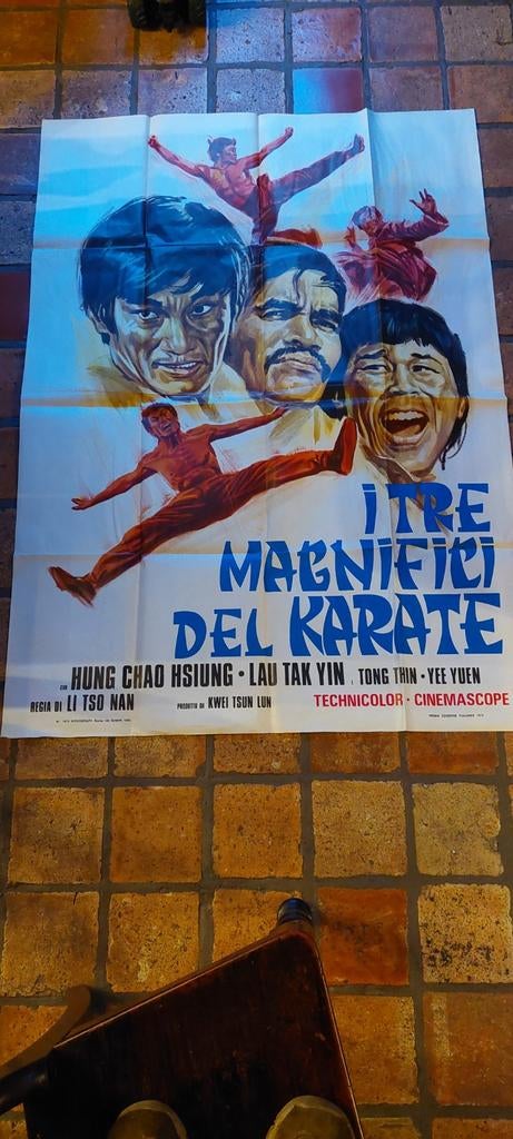 7 vintage Italiaanse bioscoop filmposters, Ophalen, Gebruikt