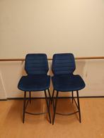 2 Blauwe barstoelen van Bronx 71, Ophalen, Met voetsteun, Zo goed als nieuw, 90 cm of meer