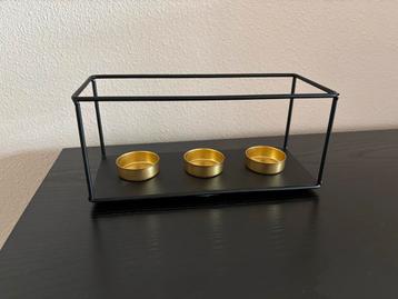 Theelichthouder Goud/Zwart - Z.G.A.N. beschikbaar voor biedingen