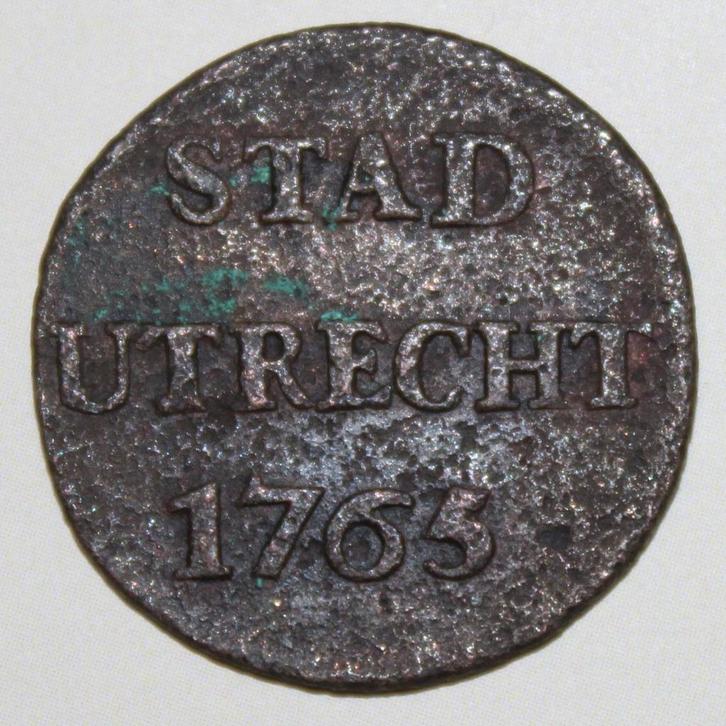 Nederland 1 Duit 1765 - Stad Utrecht, Postzegels en Munten, Munten | Nederland, Losse munt, Overige waardes, Vóór koninkrijk, Ophalen of Verzenden