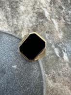 14k Gouden Zegelring met Onyx, 20 of groter, Ophalen of Verzenden, Zo goed als nieuw, Dame of Heer