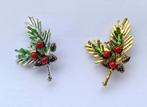 broche geëmailleerd dennentak besjes en dennenappels Kerst, Overige materialen, 4 tot 7 cm, Nieuw, Ophalen of Verzenden