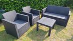 Allibert loungeset Messina - grijs - 4-delig (tuin/balkon), Tuin en Terras, Tuinsets en Loungesets, Ophalen, 4 zitplaatsen, Kunststof