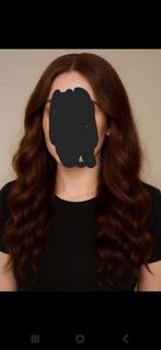 Kastanjebruine Menselijk Haar Pruik - 56cm, Ophalen of Verzenden