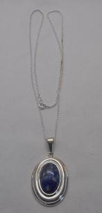Zilveren ketting met grote hanger met steen nr.147, Sieraden, Tassen en Uiterlijk, Kettingen, Met hanger, Verzenden, Zo goed als nieuw