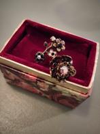 Vintage ring, Michal Negrin, zwart, verstelbaar in maat, Overige materialen, Met strass, Verzenden, Zwart