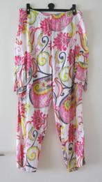 NIEUWE wijde zomer broek met roze bloem motieven, maat XL., Maat 46/48 (XL) of groter, Nieuw, Ophalen of Verzenden, Roze