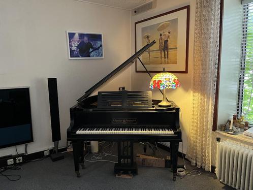 Antieke Weissbrod Eisenberg kamervleugel – ca. 1928, Muziek en Instrumenten, Piano's, Gebruikt, Vleugel, Zwart, Hoogglans, Ophalen