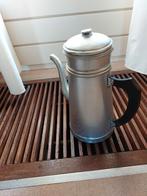 Brocante aluminium koffiepot met filter., Ophalen of Verzenden