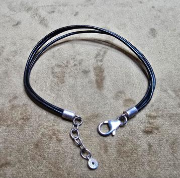 Armbandje zilver met leer. Lovelinks beschikbaar voor biedingen