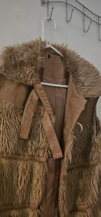 Bruine bodywarmer met imitatiebont en kunstleer, Ophalen of Verzenden, Zo goed als nieuw, Bruin