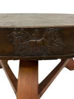 Vintage salontafel rond brutalist jaren 60 minimalist design, Gebruikt, 50 tot 100 cm, Vintage, 50 tot 100 cm