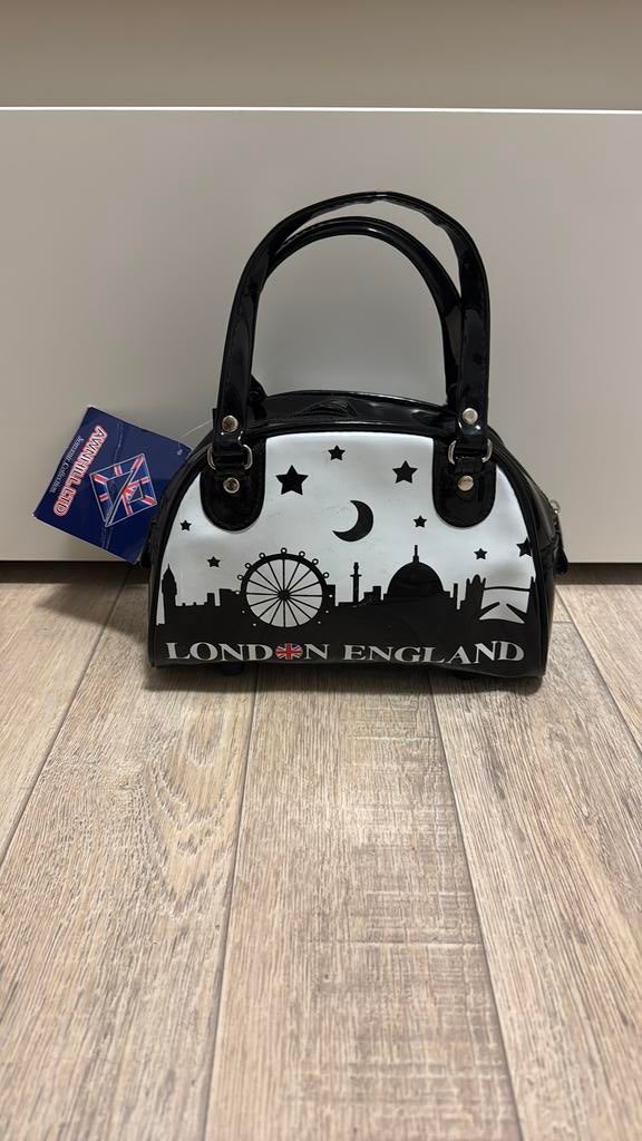LONDON ENGLAND BAG MINI MET PRIJSKAARTJE, Sieraden, Tassen en Uiterlijk, Tassen | Damestassen, Ophalen of Verzenden, Nieuw, Zwart