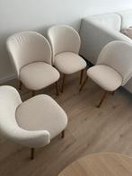Eetkamerstoelen beige met hout | WOOOD, Huis en Inrichting, Stoelen, Ophalen of Verzenden, Zo goed als nieuw, Overige kleuren