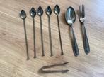 Vintage Bestekset: Lepels, Vork & Suikertang - Zilver, Ophalen