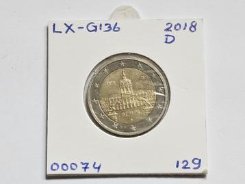 2-euromunt Duitsland (D) A 2018 Herdenking LX-G136 beschikbaar voor biedingen