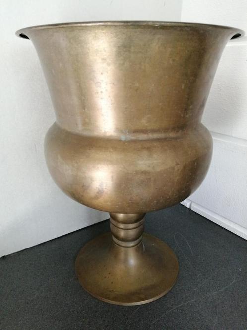 XL ANTIEKE KOPEREN TUIN VAAS IN TOPSTAAT VERKEREND 42X32 CM, Antiek en Kunst, Curiosa en Brocante, Ophalen of Verzenden