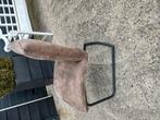 4 bruine suede leren stoelen, Huis en Inrichting, Stoelen, Ophalen of Verzenden, Gebruikt, Bruin, Twee