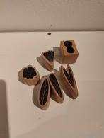 Houten Stempel Set - Bloemen en Bladeren, Hobby en Vrije tijd, Ophalen of Verzenden, Gebruikt, Houten stempel