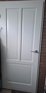 2x Houten opdekdeuren, Doe-het-zelf en Verbouw, Deuren en Horren, Ophalen, Binnendeur, 200 tot 215 cm, Glas