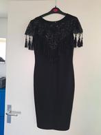 Zwarte jurk met pailletten en franjes, Kleding | Dames, Jurken, Maat 38/40 (M), Zwart, Ophalen of Verzenden, Zo goed als nieuw