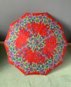 Vintage paraplu parasol inklapbaar metalen handvat jaren 70, Ophalen of Verzenden, Gebruikt, Rood