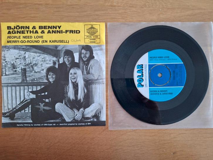 Uit Zweden : Prè ABBA single People need love, Cd's en Dvd's, Vinyl Singles, Gebruikt, Single, Pop, 7 inch, Ophalen of Verzenden