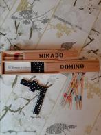 Domino en Mikado samen houten doosje, als nieuw, Ophalen of Verzenden, Zo goed als nieuw