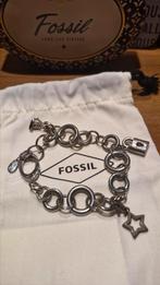 Fossil bedel armband, Sieraden, Tassen en Uiterlijk, Armbanden, Ophalen of Verzenden, Zo goed als nieuw, Zilver, Staal