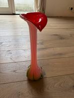 Elegante Rode Glazen Vaas, 50 tot 75 cm, Ophalen of Verzenden, Rood, Glas