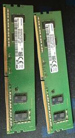 Set van 2x 4GB PC4 2400T RAM Samsung, Computers en Software, RAM geheugen, Ophalen of Verzenden, Zo goed als nieuw, DDR4, Desktop