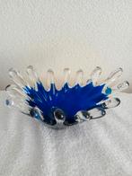 schaal blauw glas, Ophalen