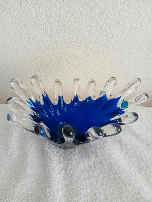 schaal blauw glas, Antiek en Kunst, Antiek | Glas en Kristal, Ophalen