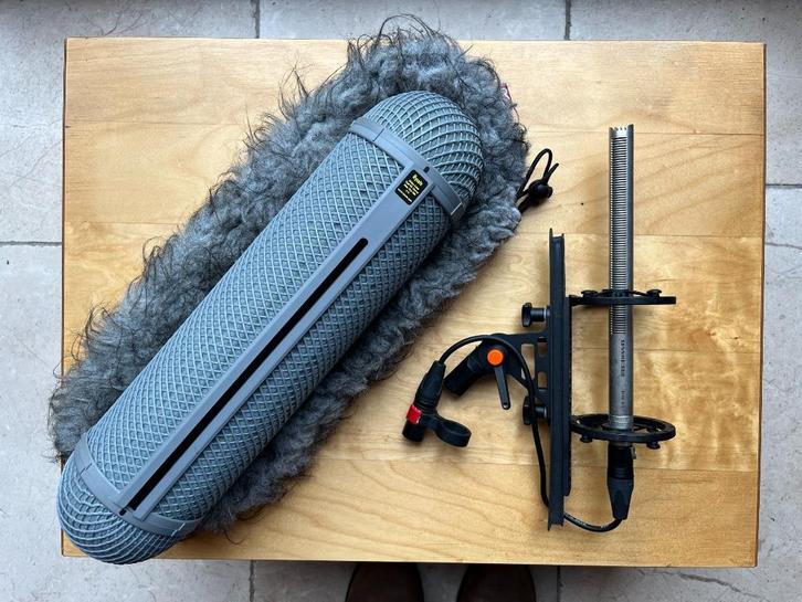 Directional microphone, Rycote + spare parts + boom, Audio, Tv en Foto, Professionele Audio-, Tv- en Video-apparatuur, Zo goed als nieuw