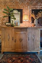 Massief grenen antiek dressoir, Ophalen, 25 tot 50 cm