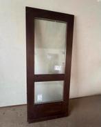 Nieuwe hardhouten voordeur met dubbel glas, Doe-het-zelf en Verbouw, Deuren en Horren, Ophalen, Glas, Buitendeur, 200 tot 215 cm