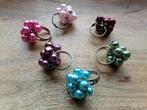 Nieuwe verstelbare ring met nepparels diverse kleuren, Sieraden, Tassen en Uiterlijk, Ringen, Ophalen of Verzenden, Nieuw, IJzer of Staal