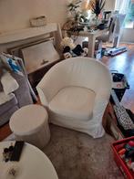 Stoel met poef - Comfortabel en Stijlvol, Huis en Inrichting, Fauteuils, Ophalen, Gebruikt, 75 tot 100 cm, 75 tot 100 cm