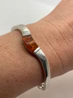 R129 Prachtige zilveren Franz Schreurle armband barnsteen, Sieraden, Tassen en Uiterlijk, Antieke sieraden, Ophalen of Verzenden