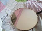 Vintage ronde spiegel, Minder dan 50 cm, Gebruikt, Rond, Ophalen of Verzenden