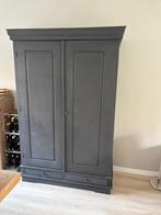 Brocante houten kast – Charcoal grijs – veel opbergruimte, Huis en Inrichting, Ophalen, Gebruikt, 100 tot 150 cm, 200 cm of meer