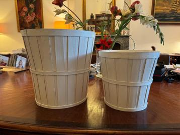 Bloempot Prullenbak Wit Hout II beschikbaar voor biedingen