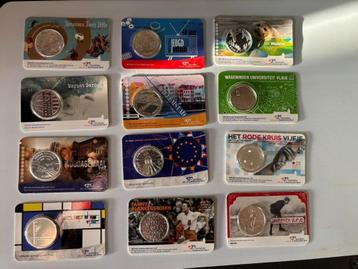 Zwaar verzilverde coincards 12 stuks beschikbaar voor biedingen