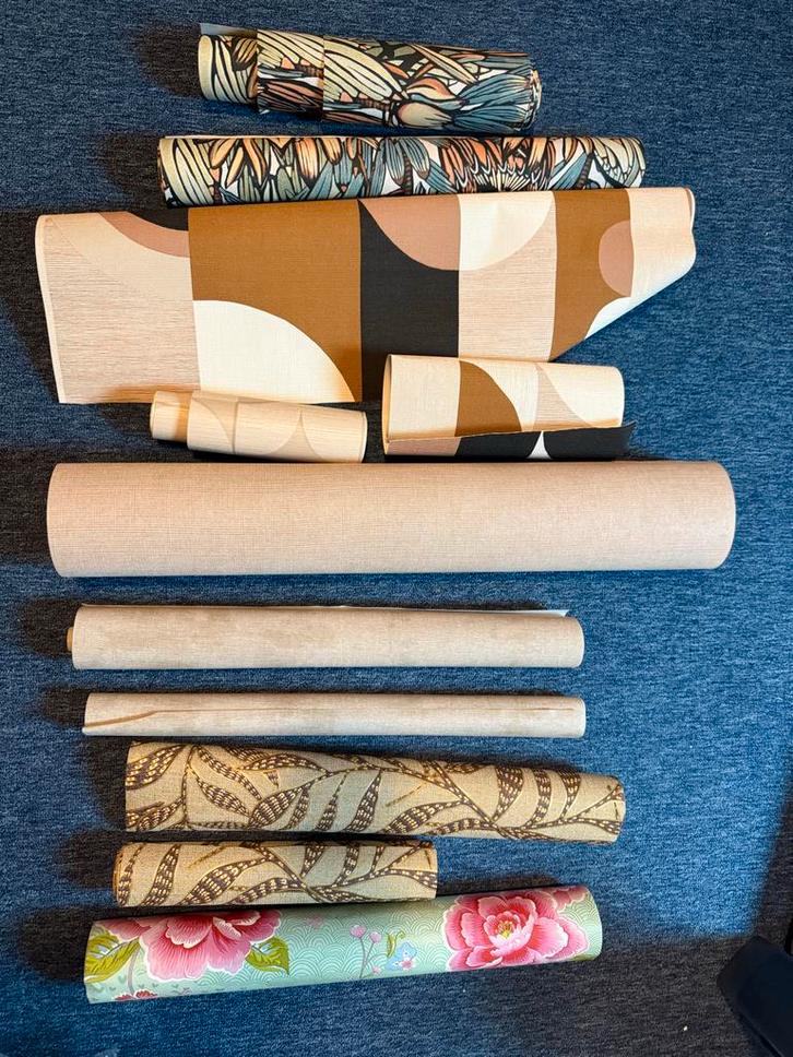 Behangresten - Arte walls & Karwei etc, Huis en Inrichting, Stoffering | Behang, Beige, minder dan 10 m², Ophalen of Verzenden