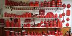 Grote collectie rood emaille, erg divers, oliestellen etc,, Antiek en Kunst, Ophalen