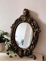 Vintage spiegel met engeltjes, Minder dan 100 cm, Minder dan 50 cm, Ophalen of Verzenden, Ovaal